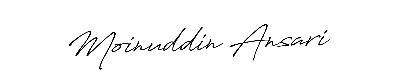 How to make Moinuddin Ansari name signature. Use Antro_Vectra_Bolder style for creating short signs online. This is the latest handwritten sign. Moinuddin Ansari signature style 7 images and pictures png