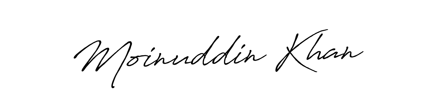 Design your own signature with our free online signature maker. With this signature software, you can create a handwritten (Antro_Vectra_Bolder) signature for name Moinuddin Khan. Moinuddin Khan signature style 7 images and pictures png