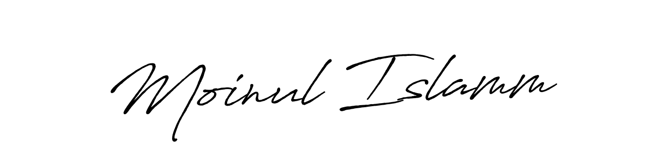 Use a signature maker to create a handwritten signature online. With this signature software, you can design (Antro_Vectra_Bolder) your own signature for name Moinul Islamm. Moinul Islamm signature style 7 images and pictures png