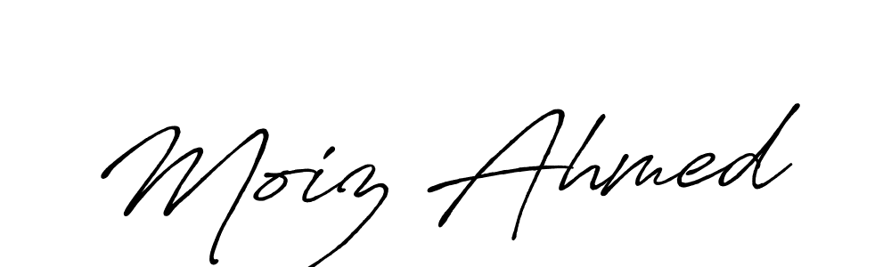 Similarly Antro_Vectra_Bolder is the best handwritten signature design. Signature creator online .You can use it as an online autograph creator for name Moiz Ahmed. Moiz Ahmed signature style 7 images and pictures png