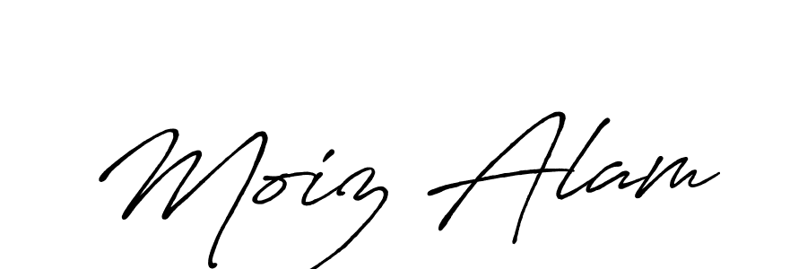 How to make Moiz Alam name signature. Use Antro_Vectra_Bolder style for creating short signs online. This is the latest handwritten sign. Moiz Alam signature style 7 images and pictures png