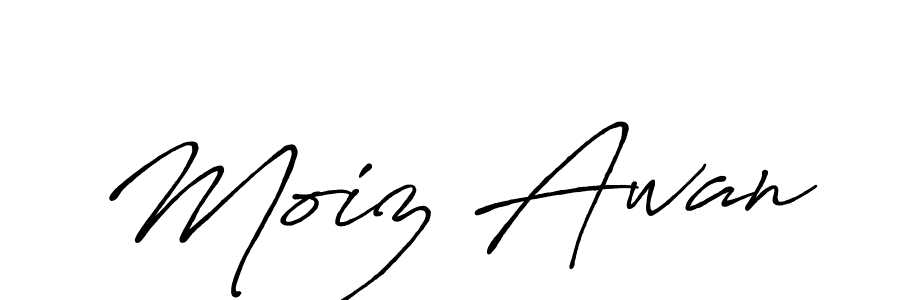 Design your own signature with our free online signature maker. With this signature software, you can create a handwritten (Antro_Vectra_Bolder) signature for name Moiz Awan. Moiz Awan signature style 7 images and pictures png