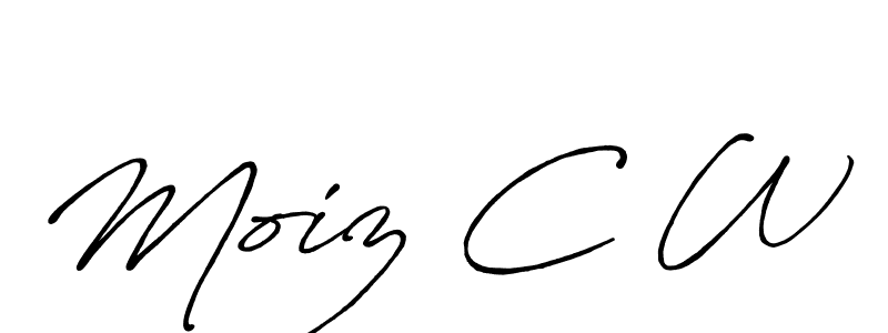How to Draw Moiz C W signature style? Antro_Vectra_Bolder is a latest design signature styles for name Moiz C W. Moiz C W signature style 7 images and pictures png
