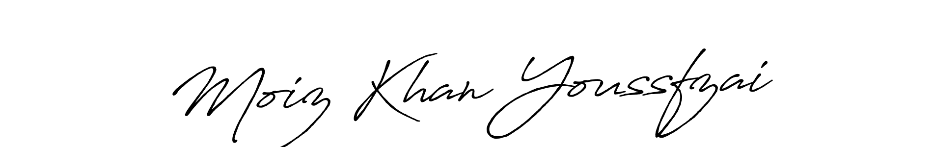 Use a signature maker to create a handwritten signature online. With this signature software, you can design (Antro_Vectra_Bolder) your own signature for name Moiz Khan Youssfzai. Moiz Khan Youssfzai signature style 7 images and pictures png