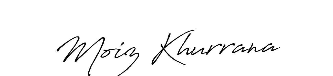 How to make Moiz Khurrana name signature. Use Antro_Vectra_Bolder style for creating short signs online. This is the latest handwritten sign. Moiz Khurrana signature style 7 images and pictures png