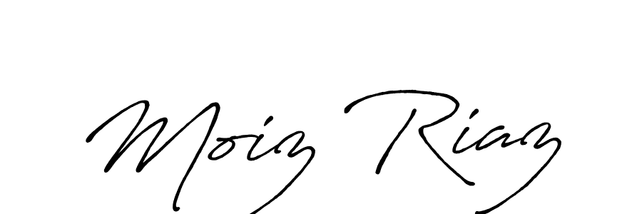 Design your own signature with our free online signature maker. With this signature software, you can create a handwritten (Antro_Vectra_Bolder) signature for name Moiz Riaz. Moiz Riaz signature style 7 images and pictures png