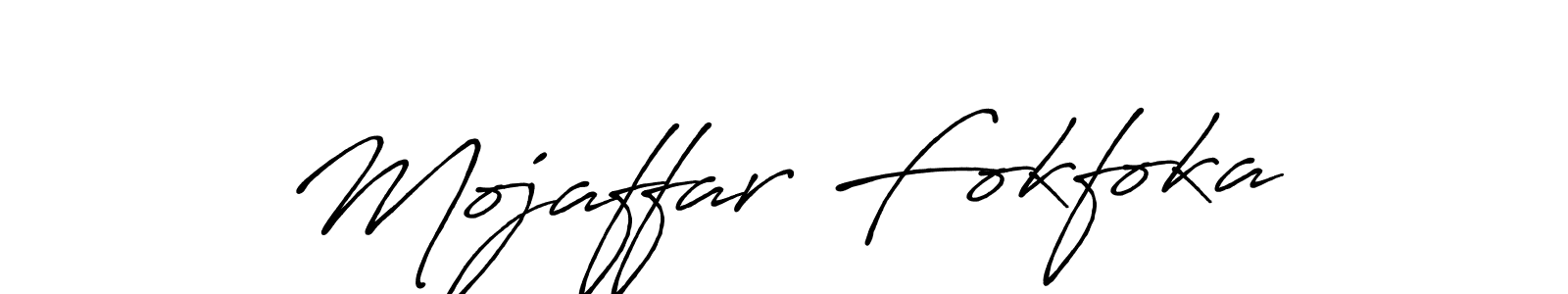 Make a beautiful signature design for name Mojaffar Fokfoka. With this signature (Antro_Vectra_Bolder) style, you can create a handwritten signature for free. Mojaffar Fokfoka signature style 7 images and pictures png
