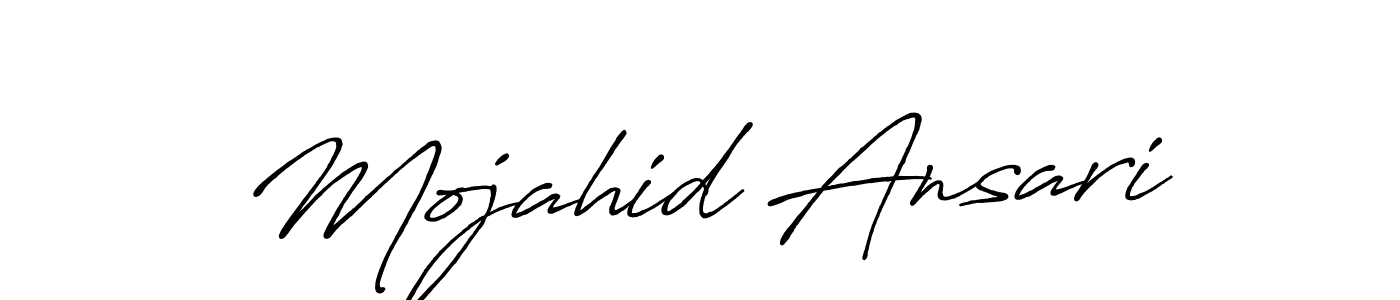 Mojahid Ansari stylish signature style. Best Handwritten Sign (Antro_Vectra_Bolder) for my name. Handwritten Signature Collection Ideas for my name Mojahid Ansari. Mojahid Ansari signature style 7 images and pictures png