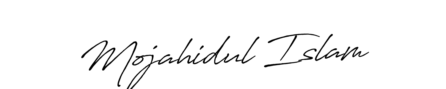 Create a beautiful signature design for name Mojahidul Islam. With this signature (Antro_Vectra_Bolder) fonts, you can make a handwritten signature for free. Mojahidul Islam signature style 7 images and pictures png