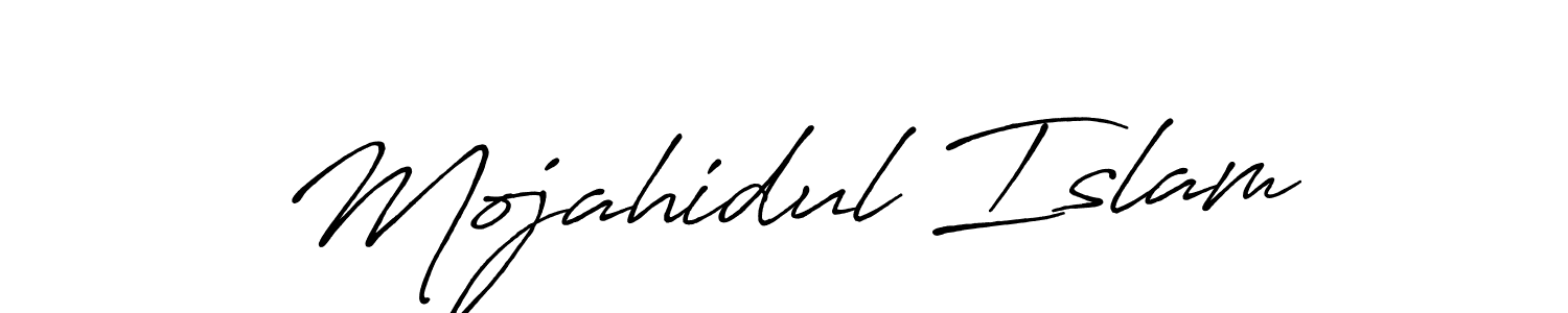 Create a beautiful signature design for name Mojahidul Islam. With this signature (Antro_Vectra_Bolder) fonts, you can make a handwritten signature for free. Mojahidul Islam signature style 7 images and pictures png