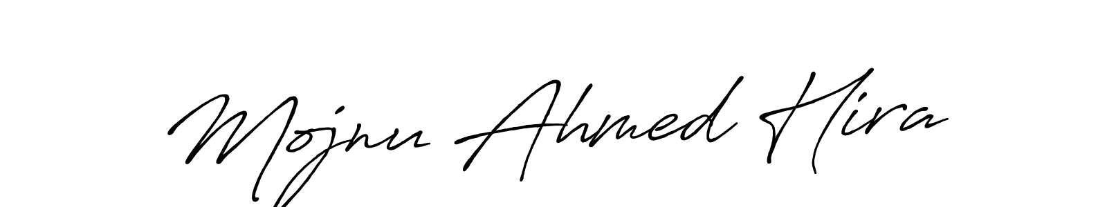 Make a beautiful signature design for name Mojnu Ahmed Hira. With this signature (Antro_Vectra_Bolder) style, you can create a handwritten signature for free. Mojnu Ahmed Hira signature style 7 images and pictures png