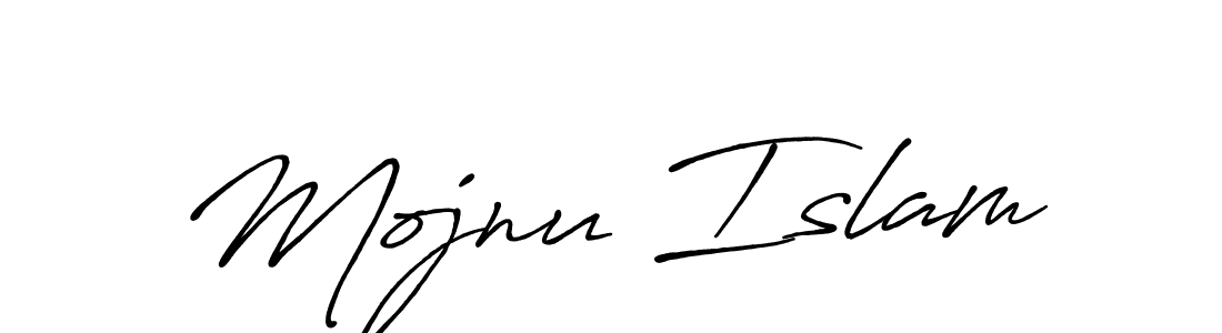 Create a beautiful signature design for name Mojnu Islam. With this signature (Antro_Vectra_Bolder) fonts, you can make a handwritten signature for free. Mojnu Islam signature style 7 images and pictures png