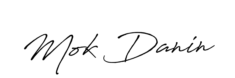 How to make Mok Danin name signature. Use Antro_Vectra_Bolder style for creating short signs online. This is the latest handwritten sign. Mok Danin signature style 7 images and pictures png