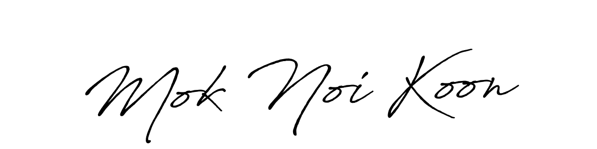 Similarly Antro_Vectra_Bolder is the best handwritten signature design. Signature creator online .You can use it as an online autograph creator for name Mok Noi Koon. Mok Noi Koon signature style 7 images and pictures png