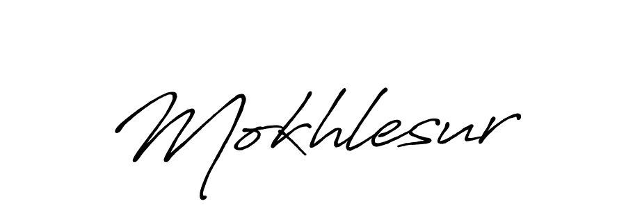 Make a beautiful signature design for name Mokhlesur. With this signature (Antro_Vectra_Bolder) style, you can create a handwritten signature for free. Mokhlesur signature style 7 images and pictures png