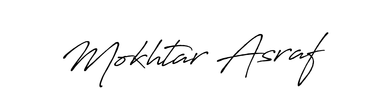 Create a beautiful signature design for name Mokhtar Asraf. With this signature (Antro_Vectra_Bolder) fonts, you can make a handwritten signature for free. Mokhtar Asraf signature style 7 images and pictures png