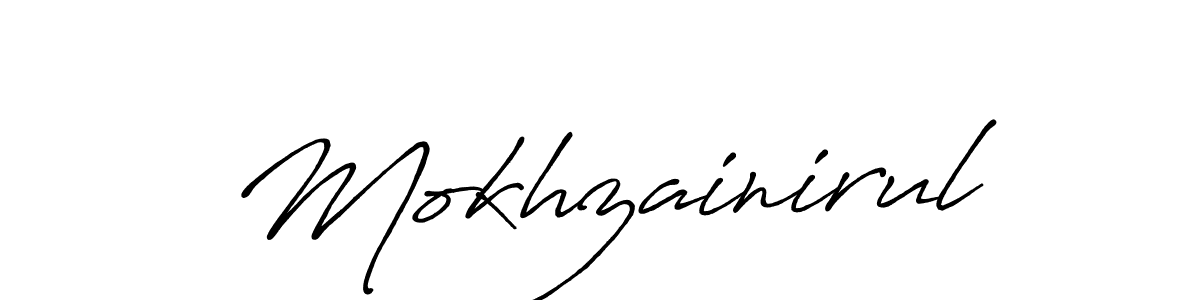 Make a beautiful signature design for name Mokhzainirul. With this signature (Antro_Vectra_Bolder) style, you can create a handwritten signature for free. Mokhzainirul signature style 7 images and pictures png