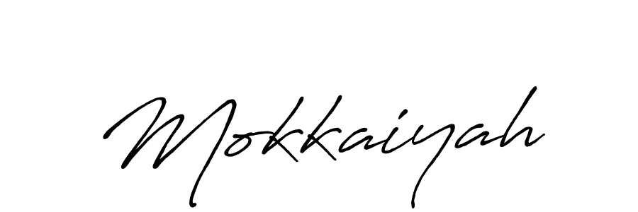 Mokkaiyah stylish signature style. Best Handwritten Sign (Antro_Vectra_Bolder) for my name. Handwritten Signature Collection Ideas for my name Mokkaiyah. Mokkaiyah signature style 7 images and pictures png