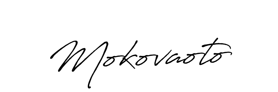 How to make Mokovaoto name signature. Use Antro_Vectra_Bolder style for creating short signs online. This is the latest handwritten sign. Mokovaoto signature style 7 images and pictures png