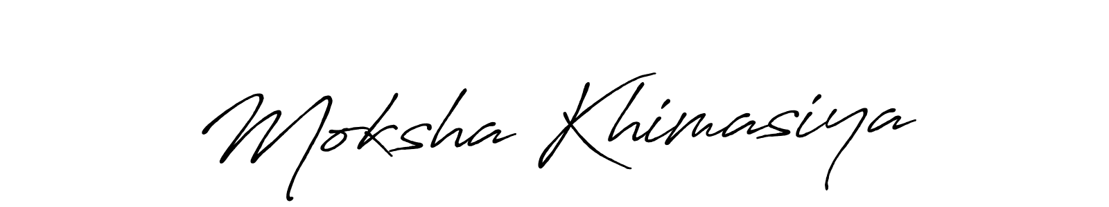 The best way (Antro_Vectra_Bolder) to make a short signature is to pick only two or three words in your name. The name Moksha Khimasiya include a total of six letters. For converting this name. Moksha Khimasiya signature style 7 images and pictures png