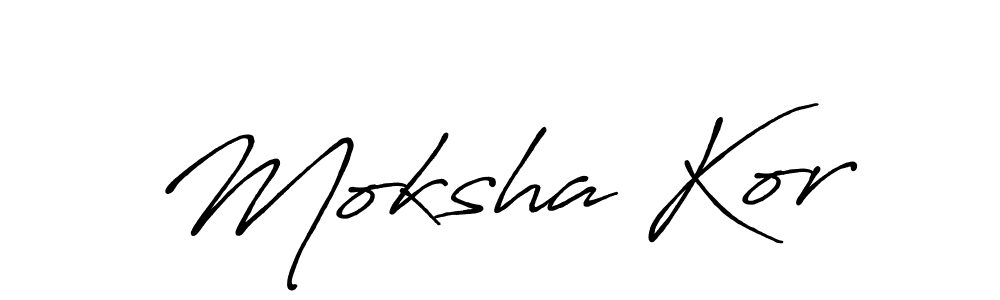 The best way (Antro_Vectra_Bolder) to make a short signature is to pick only two or three words in your name. The name Moksha Kor include a total of six letters. For converting this name. Moksha Kor signature style 7 images and pictures png