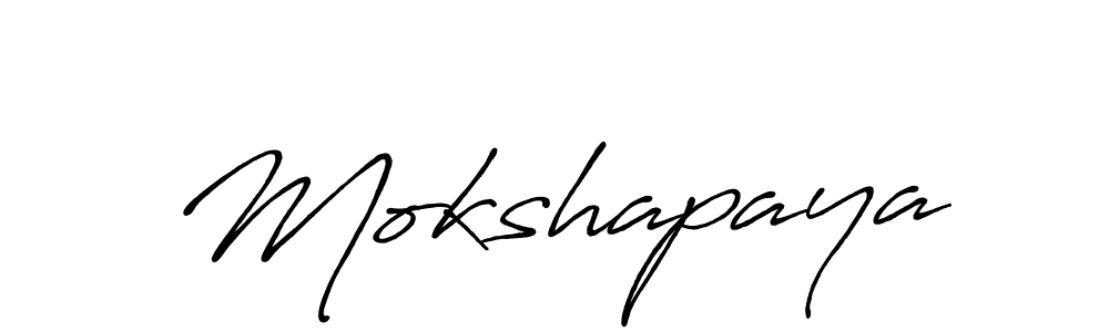 Use a signature maker to create a handwritten signature online. With this signature software, you can design (Antro_Vectra_Bolder) your own signature for name Mokshapaya. Mokshapaya signature style 7 images and pictures png