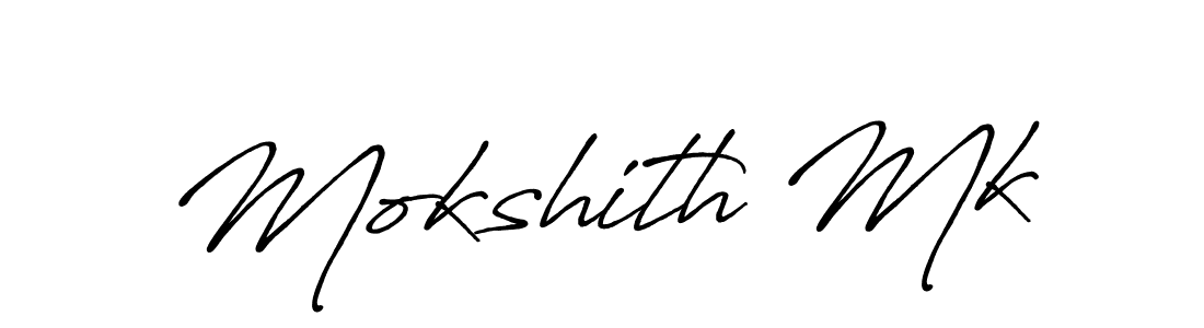Create a beautiful signature design for name Mokshith Mk. With this signature (Antro_Vectra_Bolder) fonts, you can make a handwritten signature for free. Mokshith Mk signature style 7 images and pictures png