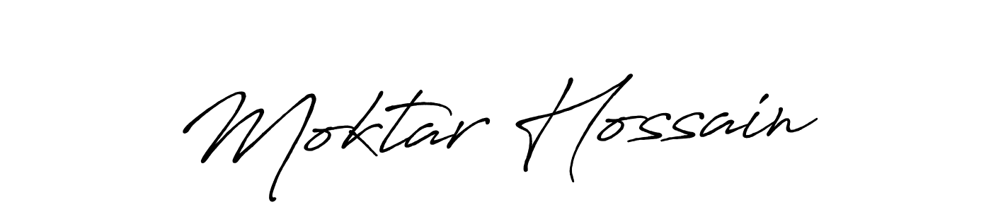 Create a beautiful signature design for name Moktar Hossain. With this signature (Antro_Vectra_Bolder) fonts, you can make a handwritten signature for free. Moktar Hossain signature style 7 images and pictures png