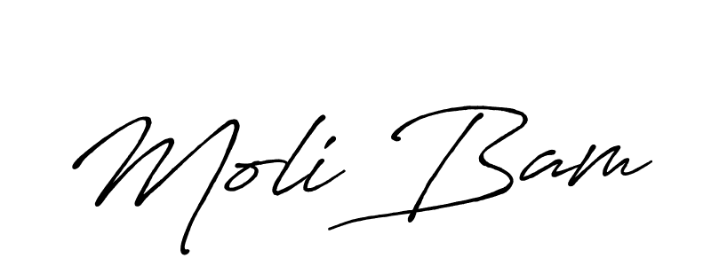 if you are searching for the best signature style for your name Moli Bam. so please give up your signature search. here we have designed multiple signature styles  using Antro_Vectra_Bolder. Moli Bam signature style 7 images and pictures png