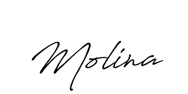 Create a beautiful signature design for name Molina. With this signature (Antro_Vectra_Bolder) fonts, you can make a handwritten signature for free. Molina signature style 7 images and pictures png