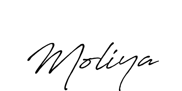 Make a beautiful signature design for name Moliya. With this signature (Antro_Vectra_Bolder) style, you can create a handwritten signature for free. Moliya signature style 7 images and pictures png
