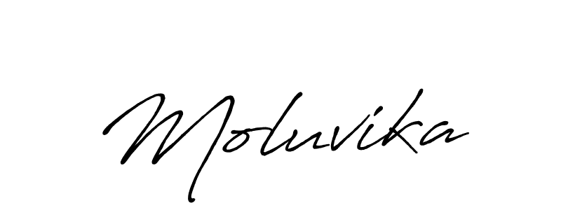 Moluvika stylish signature style. Best Handwritten Sign (Antro_Vectra_Bolder) for my name. Handwritten Signature Collection Ideas for my name Moluvika. Moluvika signature style 7 images and pictures png