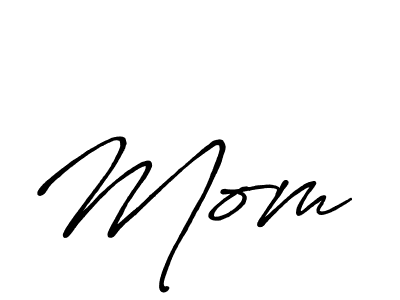 Similarly Antro_Vectra_Bolder is the best handwritten signature design. Signature creator online .You can use it as an online autograph creator for name Mom . Mom  signature style 7 images and pictures png