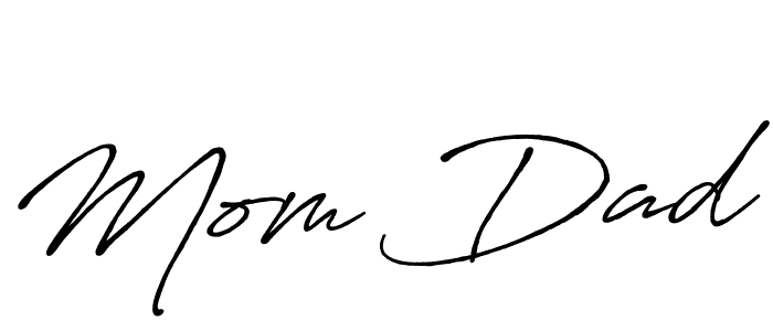 Use a signature maker to create a handwritten signature online. With this signature software, you can design (Antro_Vectra_Bolder) your own signature for name Mom Dad. Mom Dad signature style 7 images and pictures png