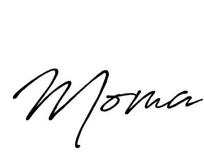 Make a beautiful signature design for name Moma. With this signature (Antro_Vectra_Bolder) style, you can create a handwritten signature for free. Moma signature style 7 images and pictures png