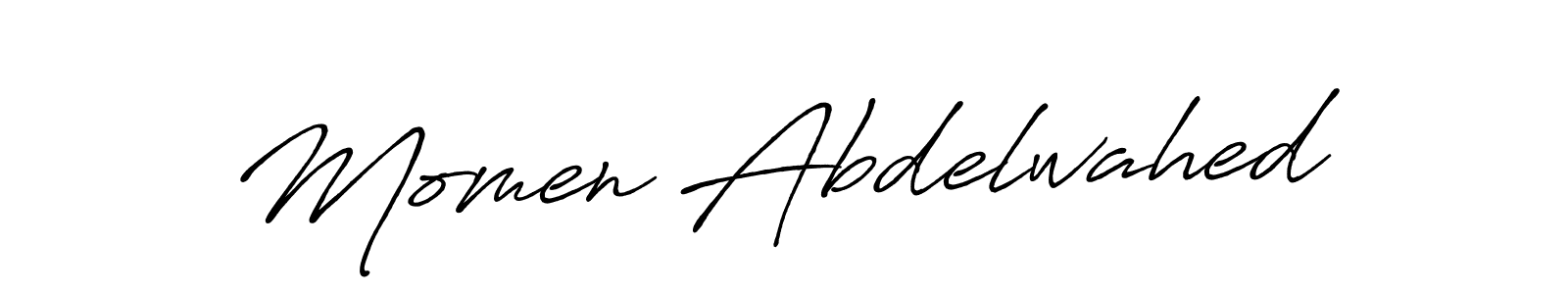 Make a beautiful signature design for name Momen Abdelwahed. With this signature (Antro_Vectra_Bolder) style, you can create a handwritten signature for free. Momen Abdelwahed signature style 7 images and pictures png