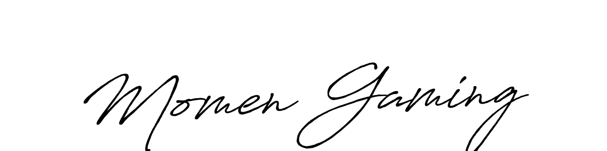 How to make Momen Gaming signature? Antro_Vectra_Bolder is a professional autograph style. Create handwritten signature for Momen Gaming name. Momen Gaming signature style 7 images and pictures png