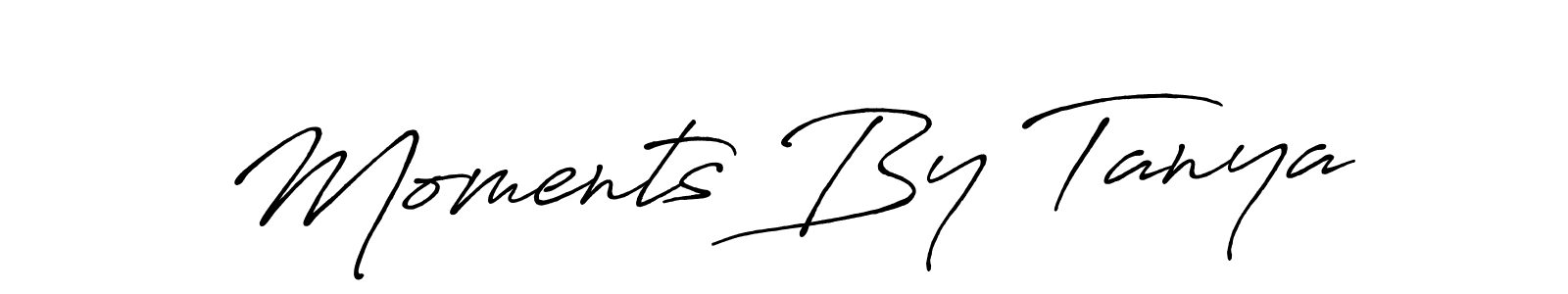 The best way (Antro_Vectra_Bolder) to make a short signature is to pick only two or three words in your name. The name Moments By Tanya include a total of six letters. For converting this name. Moments By Tanya signature style 7 images and pictures png