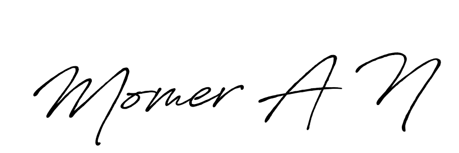 How to make Momer A N name signature. Use Antro_Vectra_Bolder style for creating short signs online. This is the latest handwritten sign. Momer A N signature style 7 images and pictures png