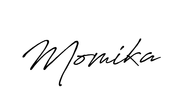 Momika stylish signature style. Best Handwritten Sign (Antro_Vectra_Bolder) for my name. Handwritten Signature Collection Ideas for my name Momika. Momika signature style 7 images and pictures png
