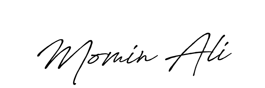 How to make Momin Ali name signature. Use Antro_Vectra_Bolder style for creating short signs online. This is the latest handwritten sign. Momin Ali signature style 7 images and pictures png