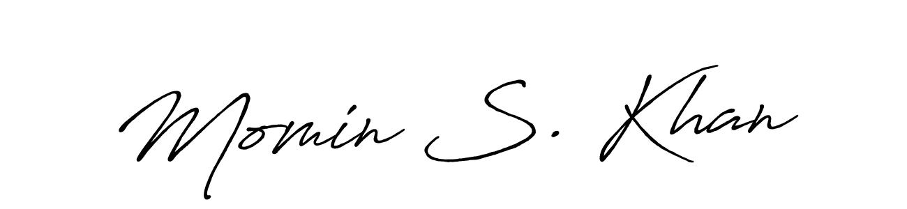 Momin S. Khan stylish signature style. Best Handwritten Sign (Antro_Vectra_Bolder) for my name. Handwritten Signature Collection Ideas for my name Momin S. Khan. Momin S. Khan signature style 7 images and pictures png