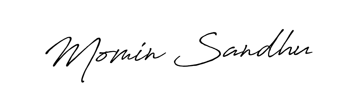 Use a signature maker to create a handwritten signature online. With this signature software, you can design (Antro_Vectra_Bolder) your own signature for name Momin Sandhu. Momin Sandhu signature style 7 images and pictures png