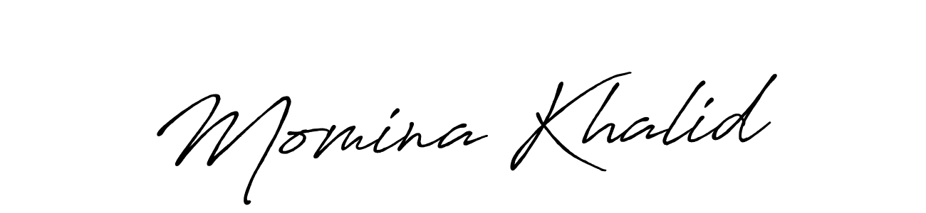 if you are searching for the best signature style for your name Momina Khalid. so please give up your signature search. here we have designed multiple signature styles  using Antro_Vectra_Bolder. Momina Khalid signature style 7 images and pictures png