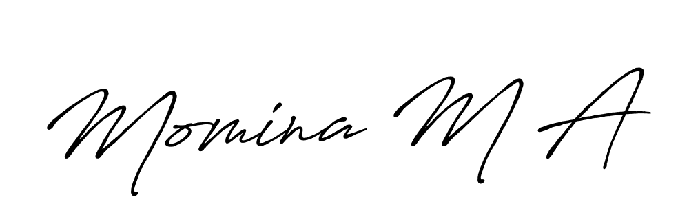 Also we have Momina M A name is the best signature style. Create professional handwritten signature collection using Antro_Vectra_Bolder autograph style. Momina M A signature style 7 images and pictures png