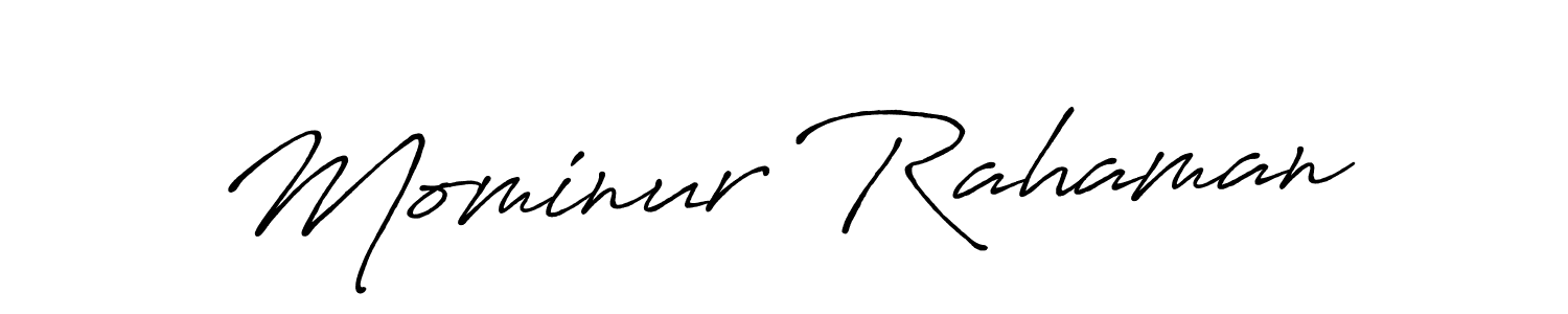 Make a beautiful signature design for name Mominur Rahaman. With this signature (Antro_Vectra_Bolder) style, you can create a handwritten signature for free. Mominur Rahaman signature style 7 images and pictures png