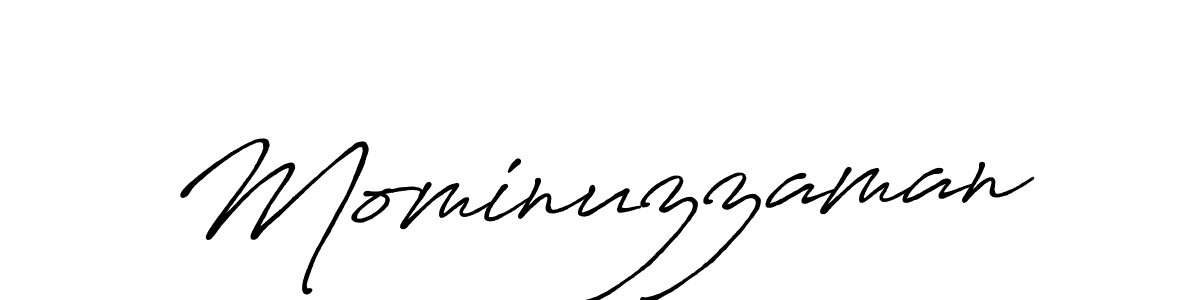 Make a beautiful signature design for name Mominuzzaman. With this signature (Antro_Vectra_Bolder) style, you can create a handwritten signature for free. Mominuzzaman signature style 7 images and pictures png