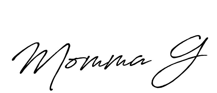 Create a beautiful signature design for name Momma G. With this signature (Antro_Vectra_Bolder) fonts, you can make a handwritten signature for free. Momma G signature style 7 images and pictures png