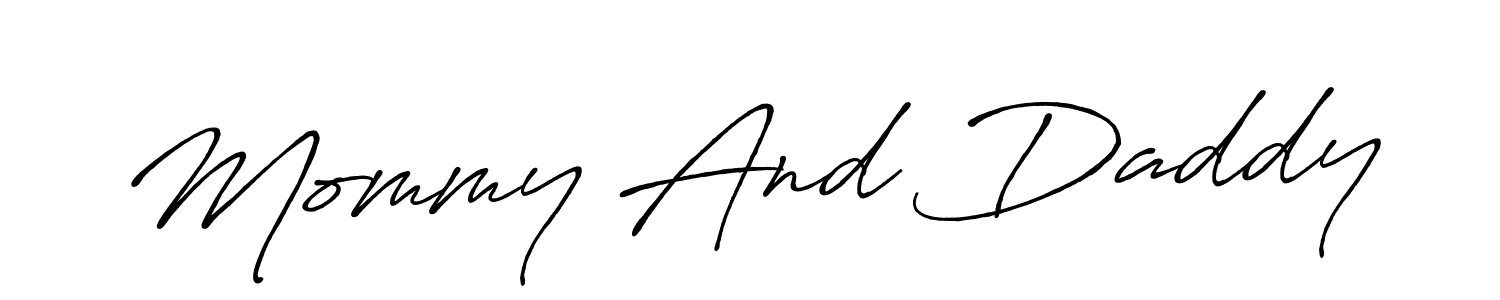 How to make Mommy And Daddy signature? Antro_Vectra_Bolder is a professional autograph style. Create handwritten signature for Mommy And Daddy name. Mommy And Daddy signature style 7 images and pictures png