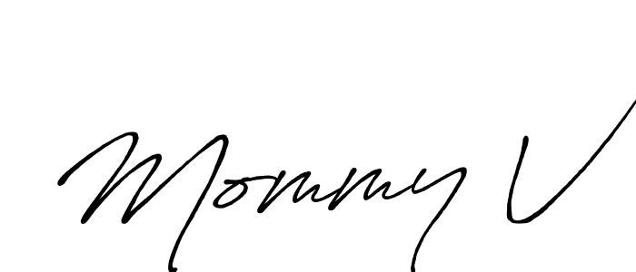 Design your own signature with our free online signature maker. With this signature software, you can create a handwritten (Antro_Vectra_Bolder) signature for name Mommy V. Mommy V signature style 7 images and pictures png